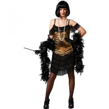Disfraz de Cabaret negro y dorado para mujer