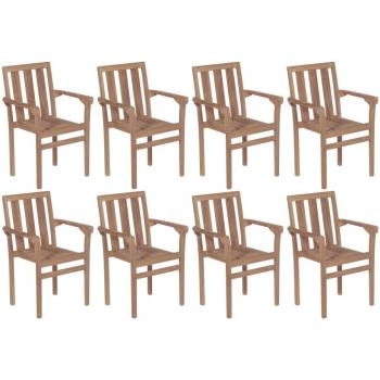 vidaXL Stackable Garden Chairs 8 pcs Solid Teak Wood