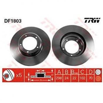 Disco de freno TRW DF1803, tipo frente, ventilado, altamente carbonizado, 1 pieza