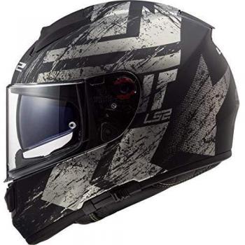 LS2 Casco de moto FF397 VECTOR HUNTER MATT Negro TITANIUM, Negro/Titanium, S