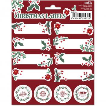 Etiquetas adhesivas de Navidad - 24 etiquetas regalo con diseño Merry Christmas - Pegatinas para regalos navideños