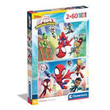 Puzzle Clementoni Marvel Spidey y Sus Asombrosos Amigos 2 en 1 - 120 Piezas - Ideal para Regalar y Entrenar la Mente - Producto Oficial
