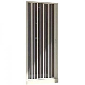 Puerta de ducha plegable de PVC blanca, ajustable 110-80 cm, altura 185 cm, modelo Nova Kit