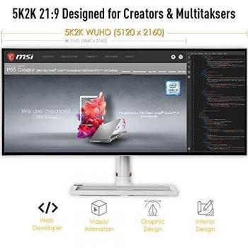 MSI Prestige PS341WU Monitor 34 5K para gráficos, 5120x2160 WUHD, 60Hz, 1ms, IPS, 21:9