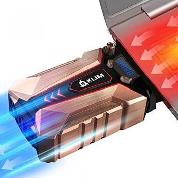KLIM Cool + Base Refrigeradora Portatil en Metal - La Más Potente - USB con Aspiradora de Aire para Enfriamiento Inmediato - Refrigerador Portátil para el Recalentamiento [Nueva Versión 2022] 