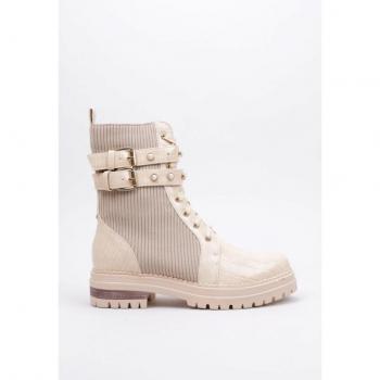 Bota militar plana mujer Beige PRIMAMODA DA2532-D2139 38