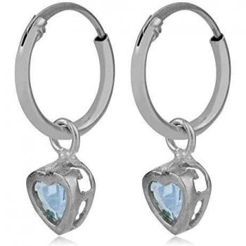 Córdoba Jewels | Pendientes en plata de ley 925 con zirconita con diseño Aritos Corazón Zirconium Calcedonia