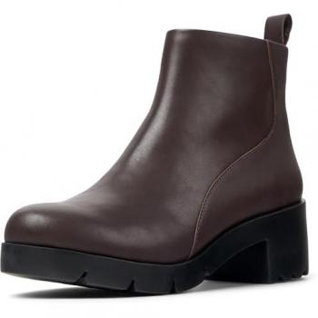 Botines Camper Wanda para Mujer - Piel Lisa Marrón Oscuro, Talla 37, con Cremallera