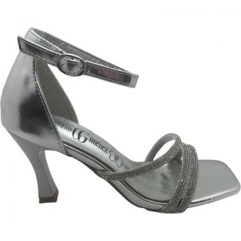 Sandalia Fiesta Mujer Cayetano Giménez 59006 P - Color Plata - Tacón Medio