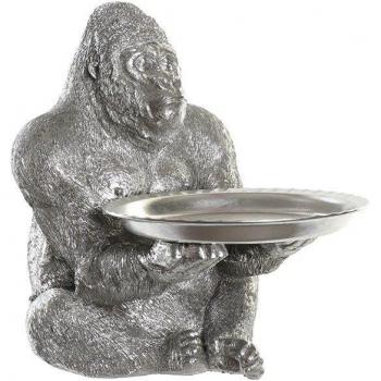 Fíjalo Figura resina 38x55x52 gorila plateado