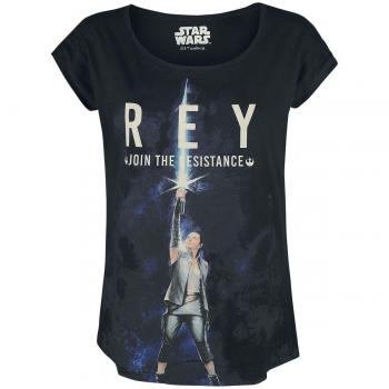 Star Wars Camiseta de las señoras Rey Holgado El último negro de algodón Jedi - XL