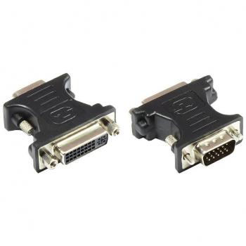 Adaptador DVI-I hembra a VGA macho, 5.50 cm, para datos y video, color negro