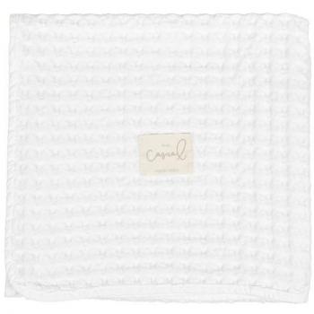 Manta Cuna algodón Crochet Blanca