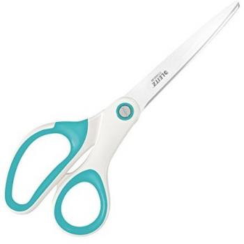 Leitz WOW53192051 - Tijeras de titanio, Para diestros y zurdos, Mango ergonómico, Largo 20,5 cm, Turquesa