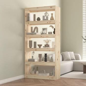 Librería/Partición de Madera Maciza de Pino 80x30x167,4 cm