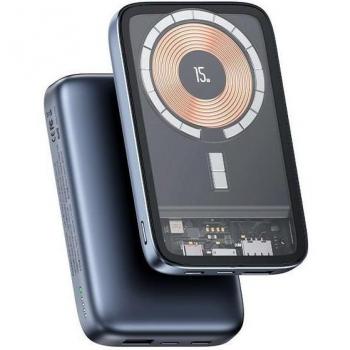 Powerbank Inalámbrica Magnética Usams 10000 mAh con Respaldo Transparente y Carga Rápida de 15W