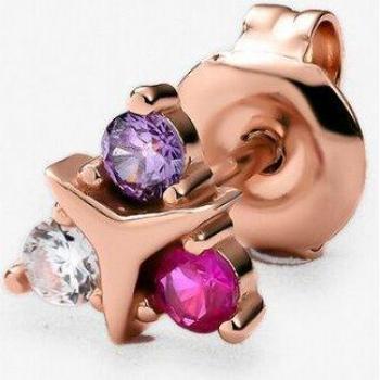 Pendiente piercing Nara elaborado de plata bañado en oro rosa