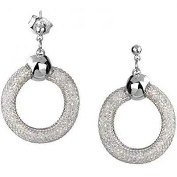 VIDAL & VIDAL Pendientes Plata rodiada malla y cristal