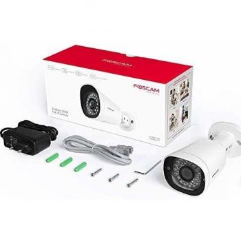 Foscam G2EP 1080P Cámara Bala IP PoE Vigilancia, AI Detección Humana, Visión Nocturna, Compatible con Alexa,