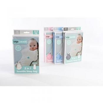 ErgoCocoon - bebé Band-wrap en el tejido biológico con cremallera, 3-12 meses, 0,2 tog, White