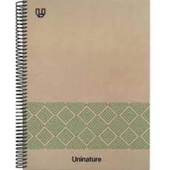 Cuaderno espiral A4 80h 90g liso Uninature verde
