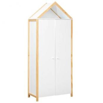 Armario Infantil Kima de Madera Blanca - 86x41,2x204,5 cm