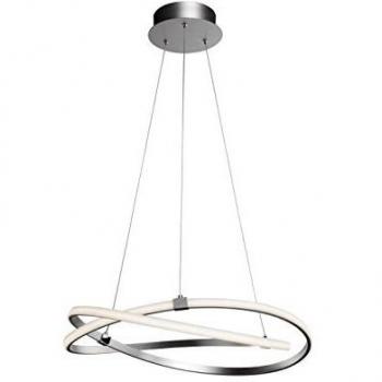 Lámpara Colgante LED Mantra Infinity Plata y Cromo 75cm Grande Luz Cálida 60W Regulable