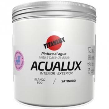 Pintura Satinada al Agua Acualux Titan 250 ml Blanco