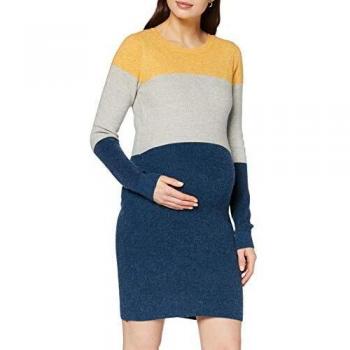 MAMALICIOUS Mlanila June L/S Knit Abk Dress Combi Vestido, Multicolor