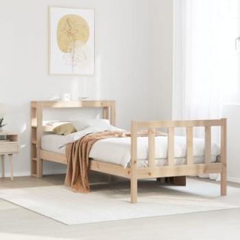 Estructura de cama sin colchón 100x200 cm madera maciza de pino