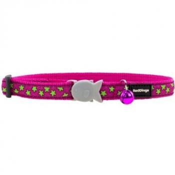 Collar para Gato Red Dingo Stars Lime on Hot 20-32 cm Rosa