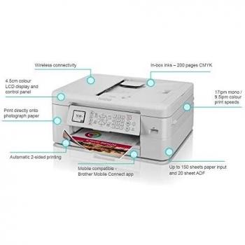 Impresora Multifuncional A4 Color Inyección de Tinta Brother MFC-J1010DW Wi-Fi 4 en 1 (Imprimir/Copiar/Escanear/Fax) 1200 x 6000 DPI 17