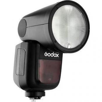 Godox V1-S TTL Flash Speedlite con Soporte para batería de Litio Panasonic 18650 para 480 Pop de Plena Potencia, Compatible con Sony, Negro