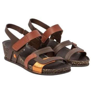 Sandalias de Piel 1941 I Imagine para Mujer, color Marrón Multi, altura de tacón 4.5 cm, con velcro, estilo casual, Art outlet 2024