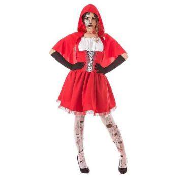 Disfraz de Caperucita para Mujer Creaciones Llopis - Incluye vestido rojo con capa, corsé ajustado, detalles en encaje y gorro a juego