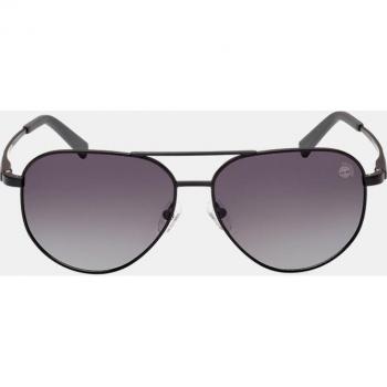 Timberland Polarized Metal Aviator Sunglasses for Men, Black Frame, 60mm