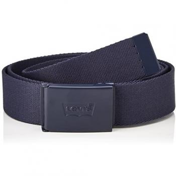 Cinturón de tela Levi's® con logo tonal y cierre tipo clic - modelo 'Tonal Batwing' - azul