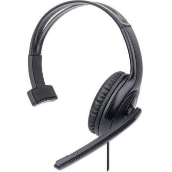 Audífono monoaural USB con micrófono y control de volumen