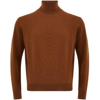 Ferrante Turtleneck Wool Sweater for Men - Brown - Size L