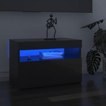 Mueble de TV con luces LED, 2 uds, gris brillante, dimensiones 60x35x40 cm