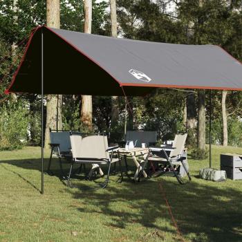 Lona de camping impermeable vidaXL 430x380x210 cm color azul, gris y naranja, verde y más