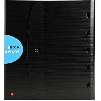 Exacompta 56034E - Carpeta de presentación de 4 anillas, 30 mm, A4, color negro