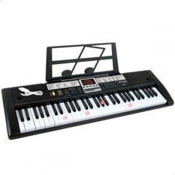 Teclado Electrónico Bontempi con Atril 61 Teclas, Soporte para Partituras, Negro, Dimensiones 23x80.5x5.5 cm