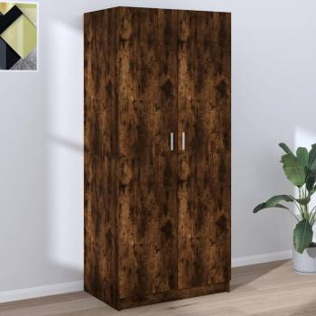 Armario de madera contrachapada color roble ahumado 80x52x180 cm vidaXL