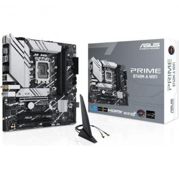 ASUS PRIME B760M-A WIFI Intel LGA 1700 micro ATX Motherboard with WiFi 6E, Bluetooth 5.2, Dual M.2 Slots, DDR5 Support, HDMI, DisplayPort, SATA 6