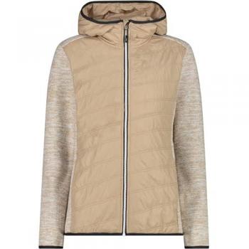 CMP Women's Hybrid Jacket with Hood - Light Brown