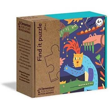 Clementoni Play for Future- Encuentra: Saltando en la Selva Puzzle, 60 Piezas, Multicolor