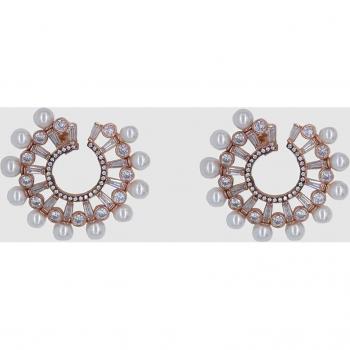Pendientes Alexandra Plata Pearls de plata rosa con perlas