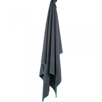 Toalla de viaje reciclada SoftFibre Lifeventure Gris 150 x 90 cm, compacta, ligera, de secado rápido, con diseño antiarena