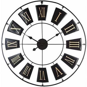 Reloj de metal negro con diseño calado - Diámetro 76 cm - Atmosphera